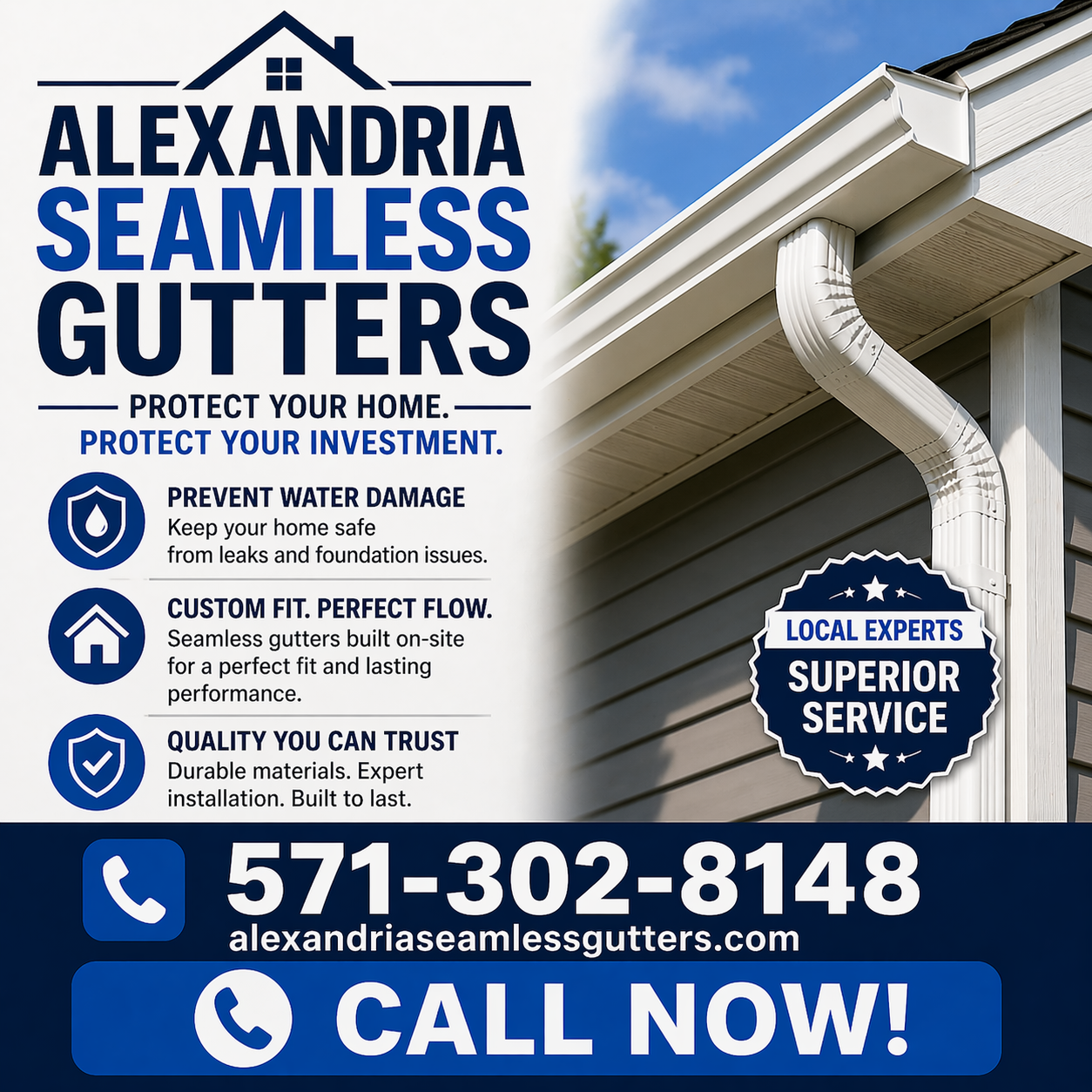 Alexandria Seamless Gutters